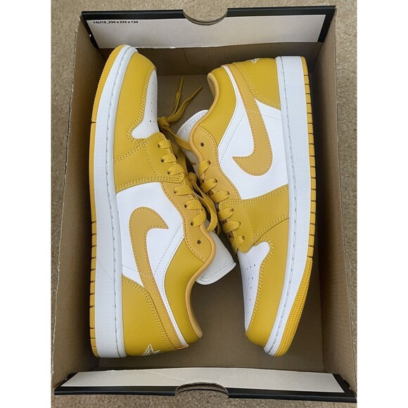 Nike Air Jordan 1 Low Pollen Yellow White 553558-171 Men’s Size 11 - Picture 6 of 7